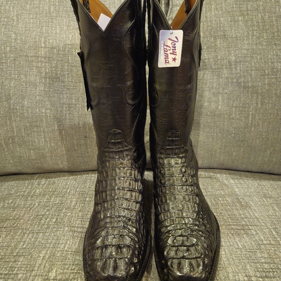 Tony Lama Exotic Hornback Caiman Western Boots Square Toe SG1049 Men's Size 10 D - Picture 2 of 9